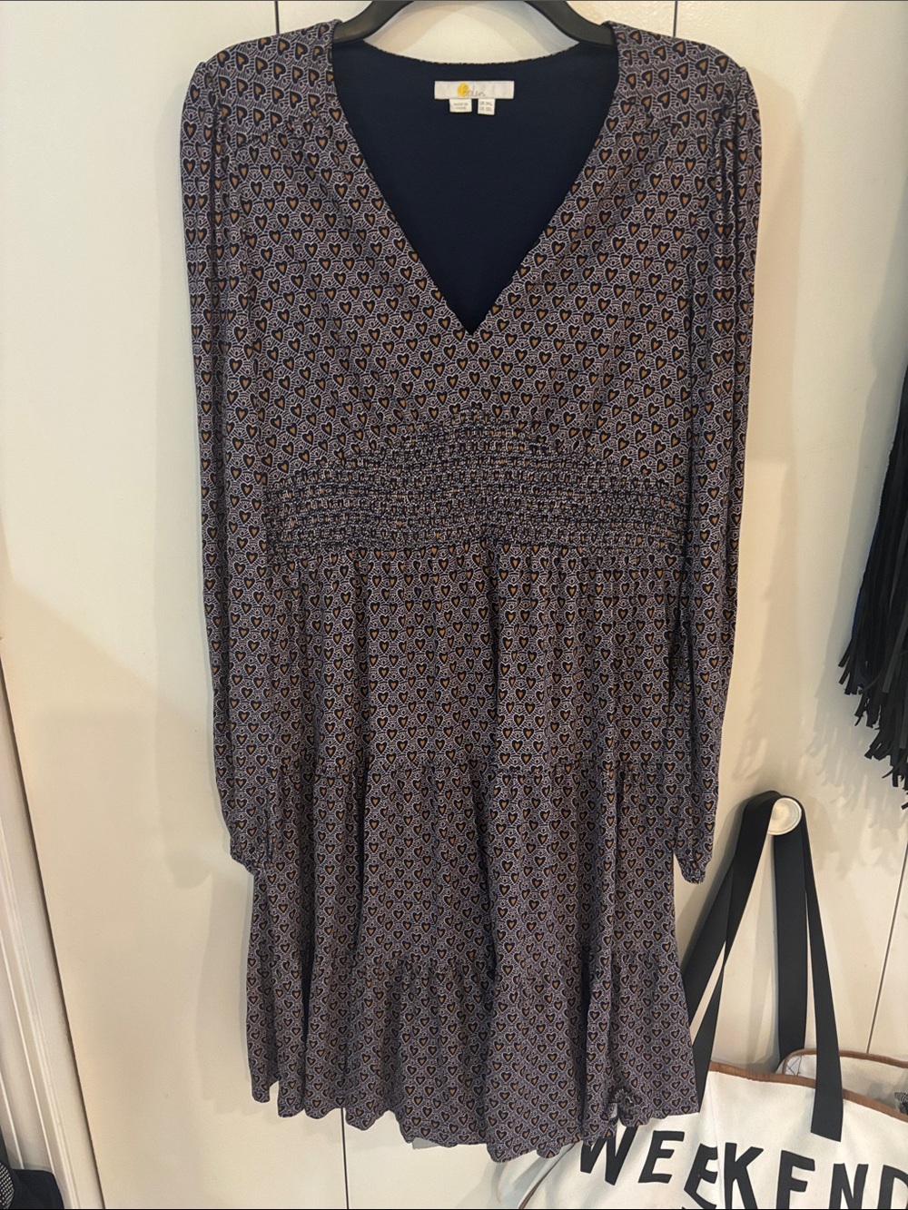BODEN Heart print long sleeve DRESS,10L